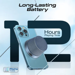 A Photo Of Promate Punch Mini Bluetooth Speaker with MagSafe Compatibility – 3W Portable Speaker in Navy