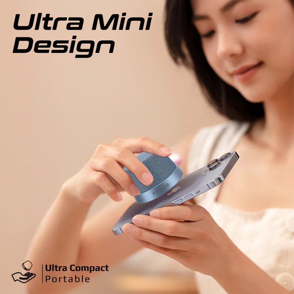 A Photo Of Promate Punch Mini Bluetooth Speaker with MagSafe Compatibility – 3W Portable Speaker in Navy
