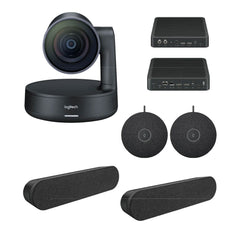 A Photo Of Logitech Rally Plus (1xCamera, 2xSpeaker, 2xMic, Table & Display Hub)