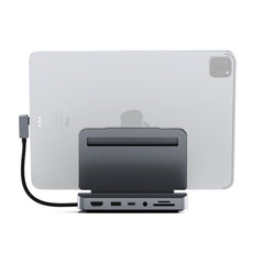 A Photo Of Satechi Aluminum Stand & Hub for iPad Pro - 4K HDMI, USB-C PD Charging, and More