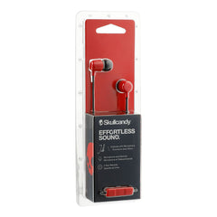 A Photo Of Skullcandy Jib In-Ear Earbuds with Microphone - Red | Superior Sound, Noise Isolation, Comfortable Fit
