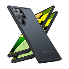 A Photo Of Torras Guardian Case for Samsung S24 Ultra - Black | Slim Fit, Military-Grade Protection, Transparent Back