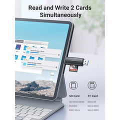 A Photo Of UGREEN CM304 2-in-1 USB 3.0 & USB-C SD Card Reader