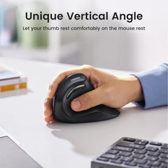 A Photo Of UGreen 25444 Vertical Mouse Wireless (Bluetooth 5.0 + 2.4G) 4000 DPI Max Ergonomic Mouse with 5 Buttons