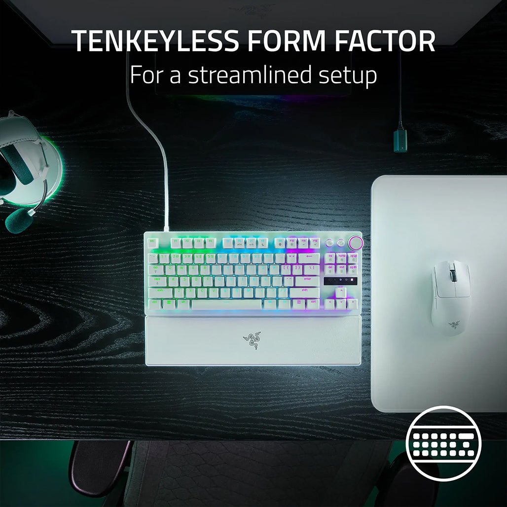 A Photo Of Razer Huntsman V3 Pro Tenkeyless - US - Black | RZ03-04980100-R3M1 - Advanced Mechanical Gaming Keyboard with Analog Optical Switches