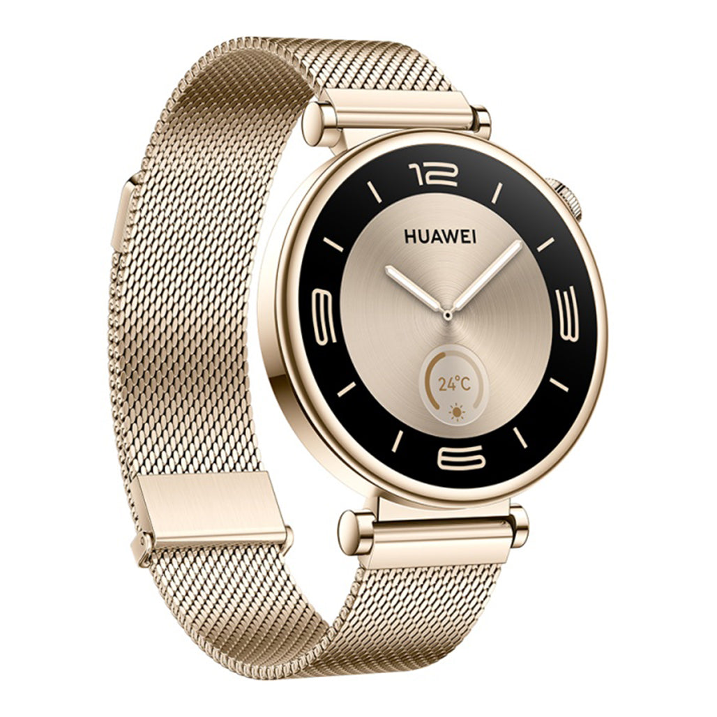 A Photo Of Huawei Watch GT 4 41mm Light Gold Milanese Strap - Premium AMOLED Smartwatch with Advanced Fitness and Health Features
