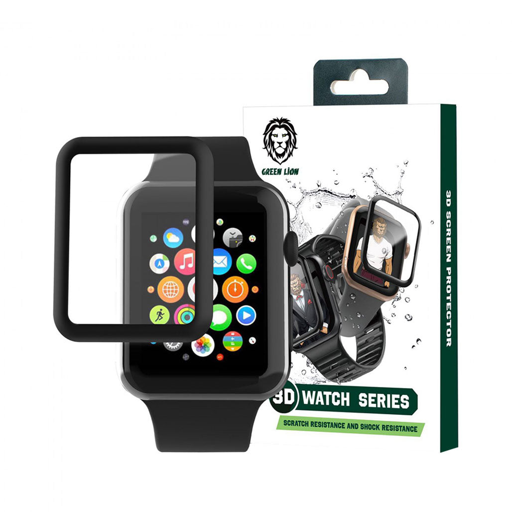 A Photo Of Green Lion 3D HD Glass Screen Protector For Apple Watch 45mm