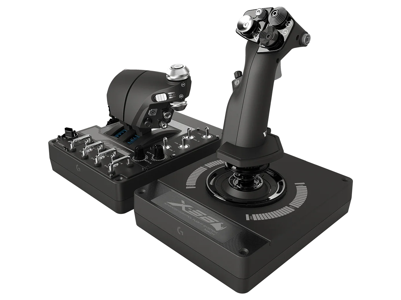 A Photo Of Logitech 945-000059 X56 H.O.T.A.S. RGB Throttle and Stick Simulation Controller - Advanced Military-Grade Flight Control